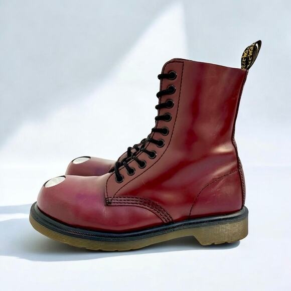 Dr. Doc Martens Maine 6.5 Exposed Steel Toe Cherry Red Smooth Leather
Boots UK4 - Picture 3 of 13